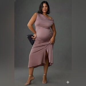 Anthropologie Dusty Rose Asymmetrical Dress